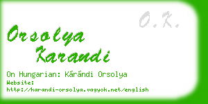 orsolya karandi business card